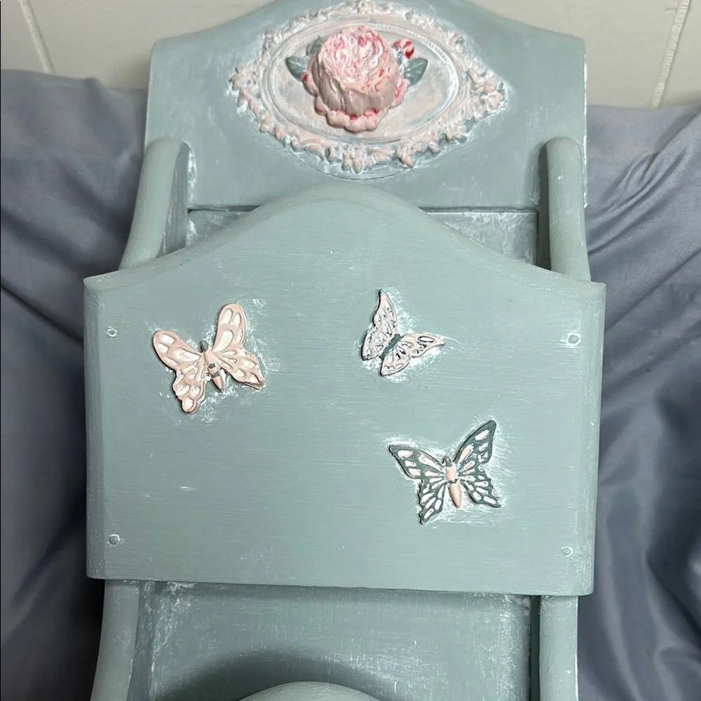 Vintage-Inspired light mint Green and Pink Wall Organizer